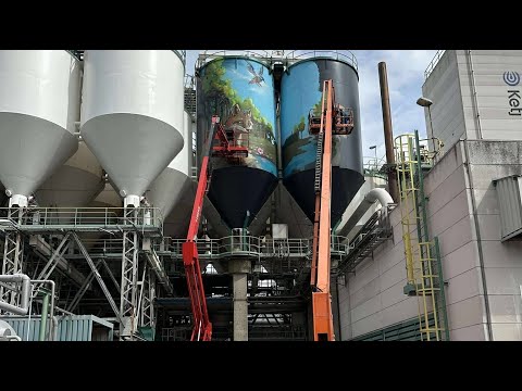 Graffiti silo's, grootste graffiti streetart silo project in Amsterdam ooit door Graffitifun