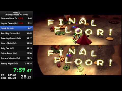 Pikmin 2 - Challenge Mode All Levels 2 Player (with JackDraz) 1:00:08