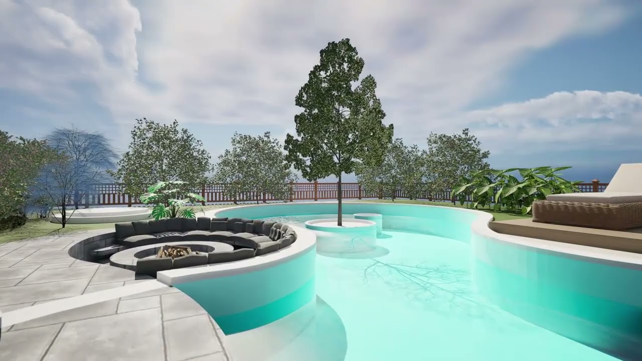 Giardino centrale dell'Oasi Modello 3D