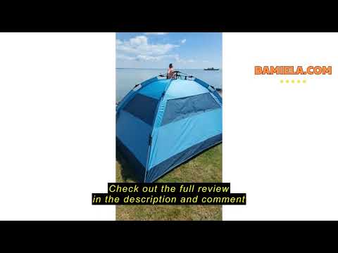 Review qeedo Quick Palm Beach Tent, Sun Shelter (Quick-Up-System), UV-Protection (UV80) - blue