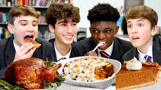 British Highschoolers try Thanksgiving Dinner for the First Time!