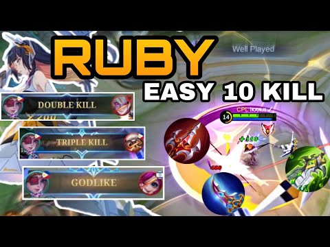 RUBY EASY 10 KILL BUILD | RUBY GAMEPLAY | EMD BUILD/PURE DAMAGE BUILD | ikanji | MOBILE LEGENDS