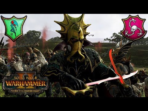 THE VAMPIRE COAST ARRIVES! - Lokhir Fellheart vs. Count Noctilus - Total War Warhammer 2 DLC