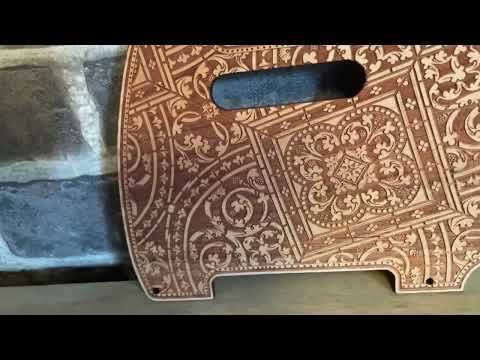 Handcrafted Cherrywood Pickguard for Fender Telecaster – Laser-Engraved Unique Design image 7