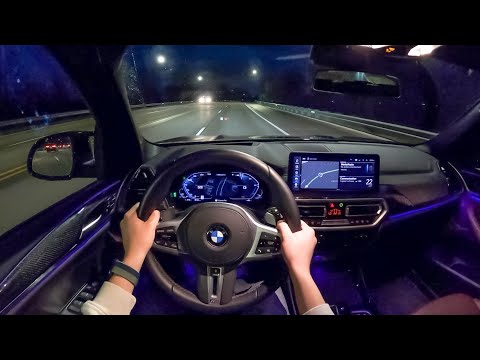 2022 BMW X3 M40i - POV Night Drive (Binaural Audio)