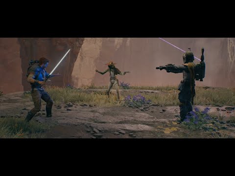 Boba Fett Confronts Cal Kestis Boss Fight Scene - Star Wars Jedi Survivor