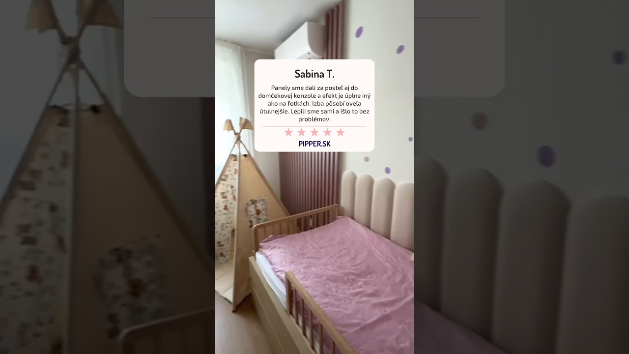 Ukážka velúrových čalúnených panelov na stene