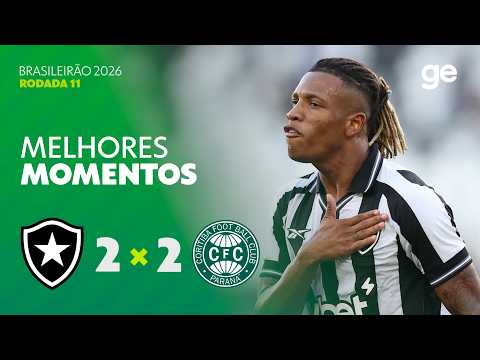 Gols e lances de Botafogo x Coritiba