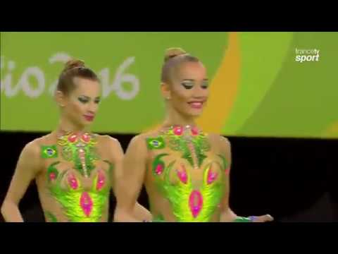 Team Brazil - 6 clubs + 2 hoops Qual - Rio 2016 Olympic Games Rhythmic gymnastics