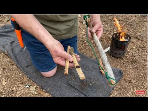 Bradford Pear IS GREAT For Friction Fire. How To Make And String Up A Bow Drill Bow.