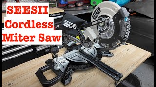 Miter Saw For Diyers SEESII Cordless Sliding Compound Miter Saw with Laser Guide
