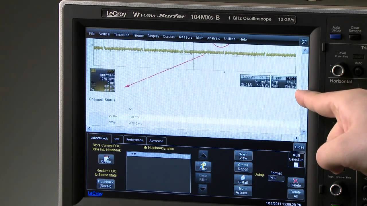 Teledyne LeCroy WaveSurfer Documenting with LabNotebook