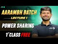 AARAMBH BATCH Social Science - 1st Class FREE | Power Sharing- Lecture 1 | Class 10th