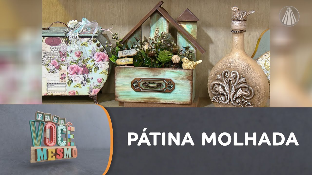Aprenda agora a técnica de PÁTINA MOLHADA em uma floreira decorativa