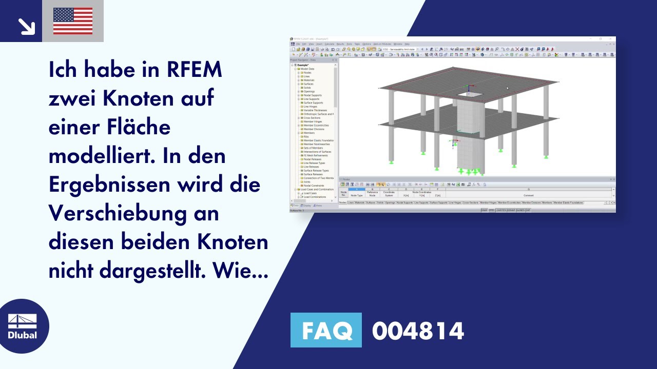 [DE] FAQ 004814 | Ich habe in RFEM zwei Knoten auf einer Fläche modelliert. In den Ergebnissen wird die...