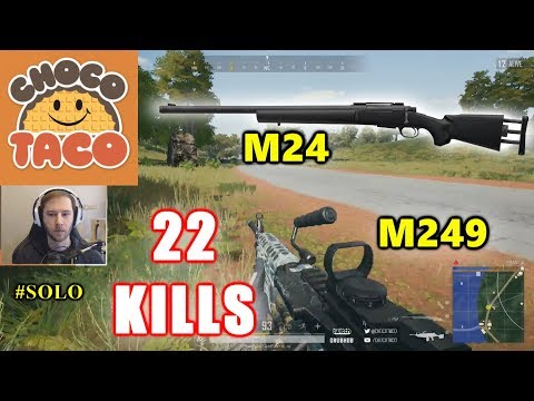 TSM ChocoTaco - 22 KILLS - M24 + M249 - SOLO - PUBG