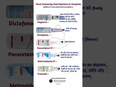 सबसे अधिक उपयोग की जाने वाले इंजेक्शन - The Most Commonly Used Injections in Hospitals