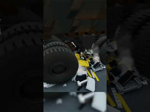 Belaz vs 10 Lego Cars - BeamNG.Drive #shorts