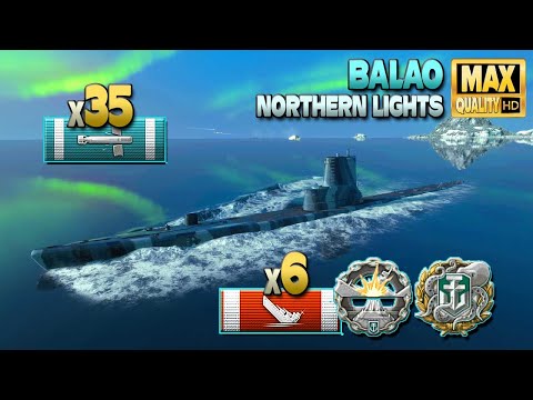 Submarine Balao: Action rich fight for map Northern Lights - World of Warships