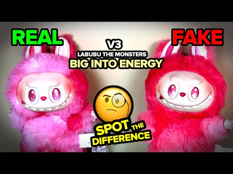 Fake vs Real Labubu V3 Big Into Energy POP MART Plush Blind Box