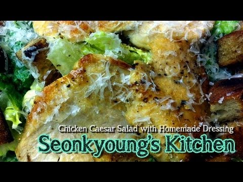 Salad with Chicken : Caesar Salad : Chicken Caesar Salad with Homemade Dressing : Salad Recipes