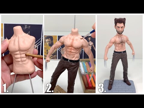 Wolverine made from polymer clay, sculpture timelapse【Clay Artisan JAY】#shorts