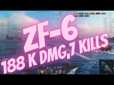 World of Warships | ZF-6 195 k dmg,7 kills  | Best Replays by Modbus | WoWs |