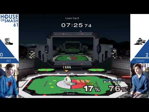 House of Smash 61 - Ali2 vs David - Losers Top 8 - Melee Singles