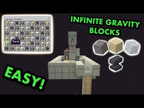 SIMPLE AUTOMATIC GRAVITY BLOCK DUPER TUTORIAL in Minecraft Bedrock (MCPE/Xbox/PS4/Switch/PC)