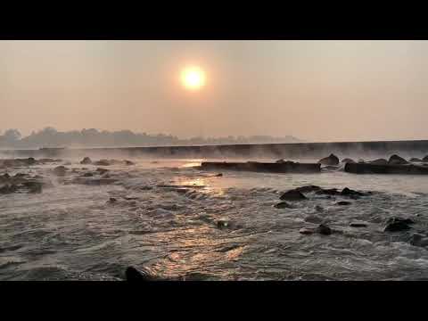 Relaxing River Sounds,Morning View, River Narmada-4K-Nature Video