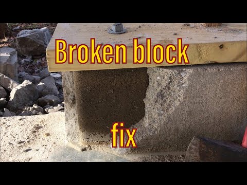 Repairing a broken concrete / cement block