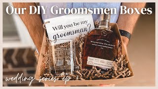 Customized DIY Groomsmen Proposal Boxes! Whiskey Glass Etching with Cricut | Wedding Series Ep 4