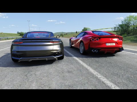 Aston Martin DBS Superleggera 2019 vs Ferrari 812 Superfast 2017 at Miseluk