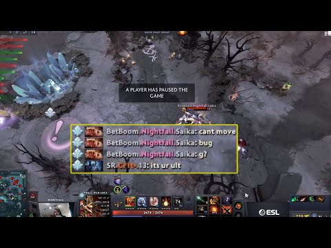 NightFall- pauses the game saying his Troll can't move & gets reprimanded by Cr1t