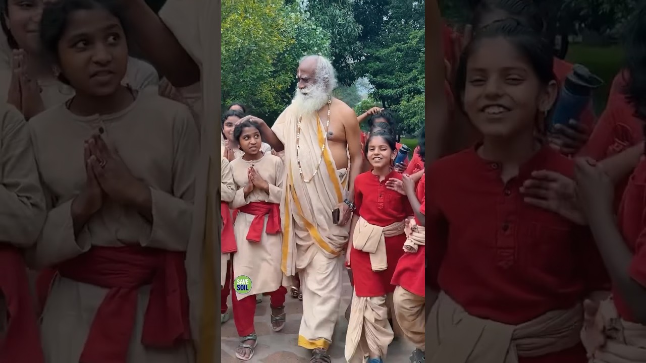 Students of Isha Samskriti Monkeying Around with Sadhguru