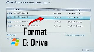 How to format c drive in windows 7