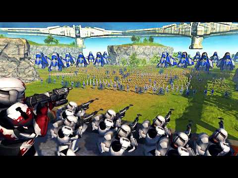 Can 100 Clone Commandos Hold WALL vs 100,000 DROID ARMY Invasion?! - Men of War: Star Wars Mod