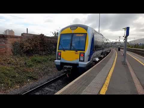 NIR 3000 Class DMU 3002 Engine Start Up & Departure - Great Victoria Street.