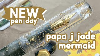 Papa J Floral Finial Jade Mermaid Bespoke Fountain Pen | NEW PEN DAY Unboxing Review