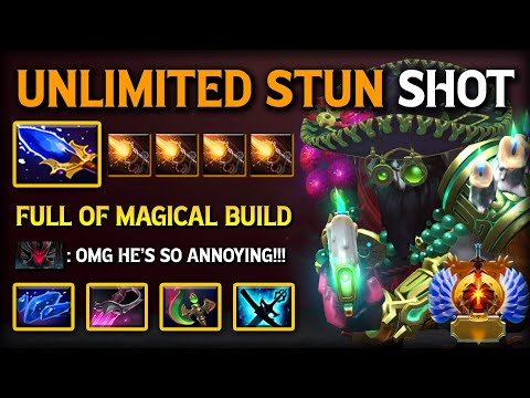 UNLIMITED STUN SHOT MID Sniper With Full of Magical Build 100% Become Annoying AWPER 7.39e DotA 2