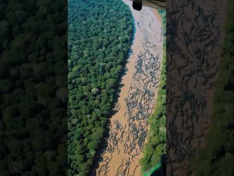 Military Helicopter Captures Anaconda Breeding Surge in Amazon 🐍 | #youtubeshorts #nature