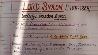Lord Byron Important Points & Major Works | UGC NET English | Master Cadre English