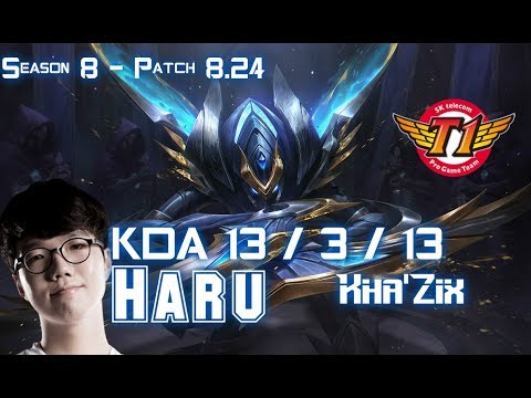 SKT T1 Haru KHA'ZIX vs AATROX Top - Patch 8.24 KR Ranked