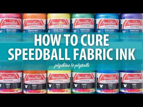 Part of a video titled How to Dry and Cure Speedball Fabric Ink - YouTube