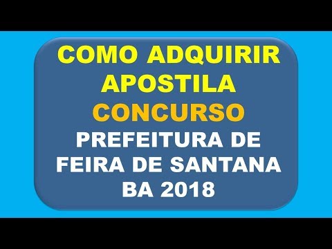 Baixar Apostila Concurso Prefeitura de Feira de Santana - BA 2018