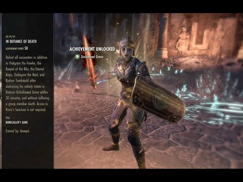 Unhallowed Graves Trifecta (Bonecaller's Bane) - Warden Tank - PS4 - Hardmode, No Death, Speed - ESO