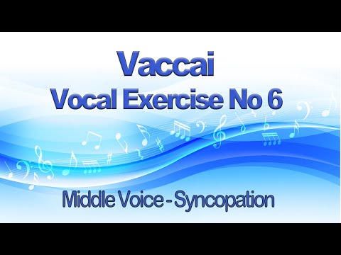 Vaccai Practical Method Lesson 6 Syncopation -  Key Eb  Middle Voice for Mezzo Soprano and Baritone