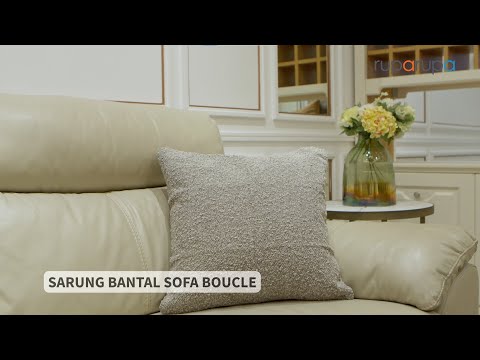 Gambar Informa Sarung Bantal Sofa Fabric Boucle Natural 45x45 cm - Abu-Abu