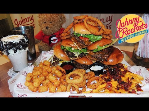 Johnny Rockets 8lb "Jumbo Rocket" Double Burgers Challenge in Miami!!