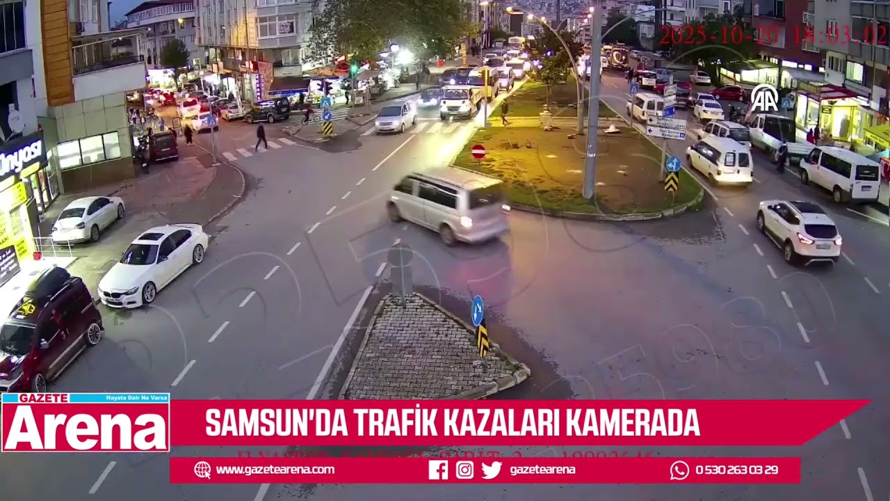 Samsun’da kameralar kaydetti: Kavşaklarda tehlikeli kazalar!